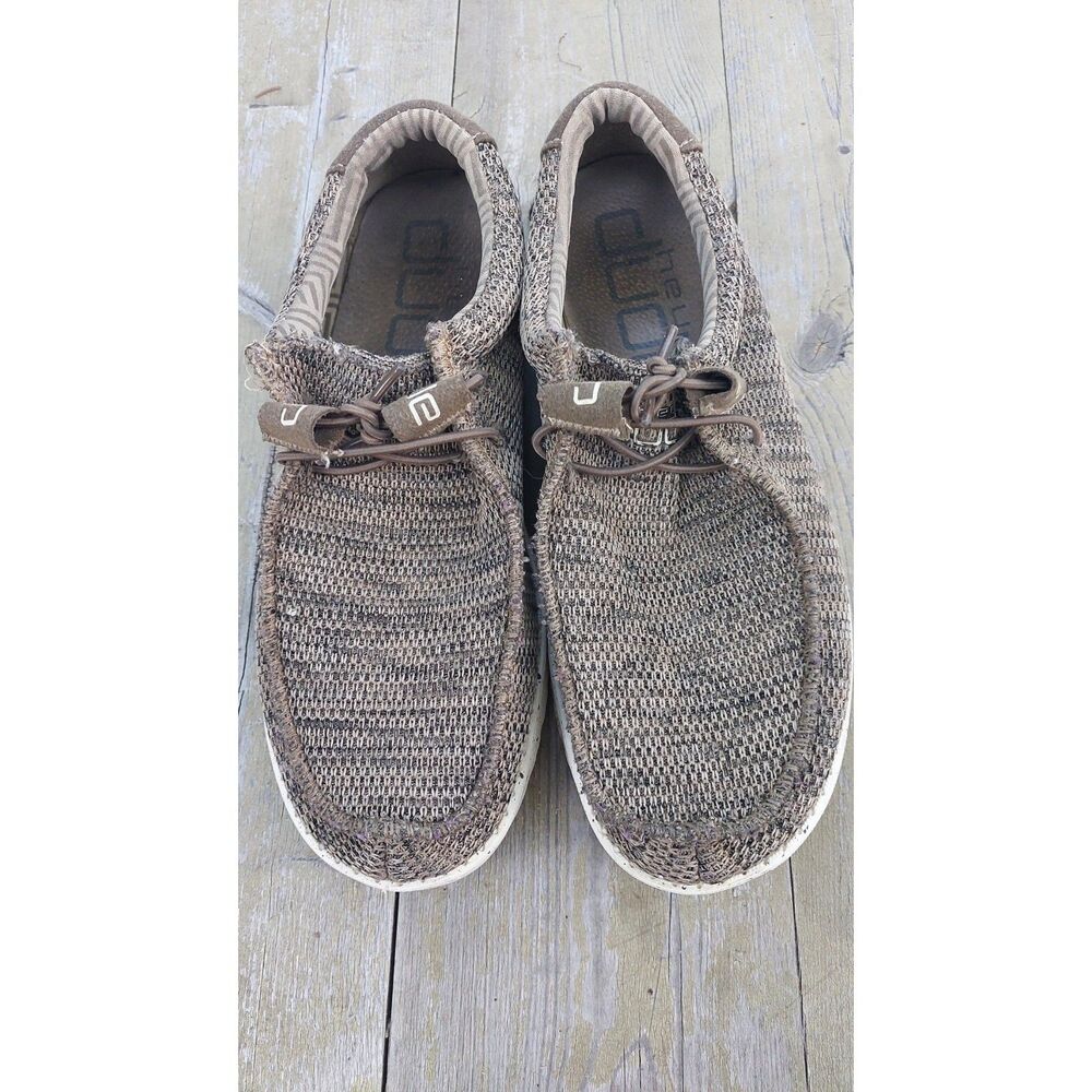 Hey Dude Wally Sox Men’s Size 8 Brown Knit Slip-On Shoes Lightweight Loafers